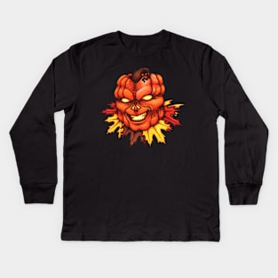 The Great Pumpkin Head Kids Long Sleeve T-Shirt